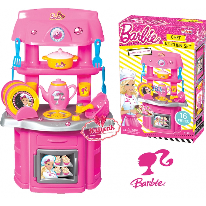 Oyuncak Barbie Mutfak Seti Şef Mutfak set Lisanslı