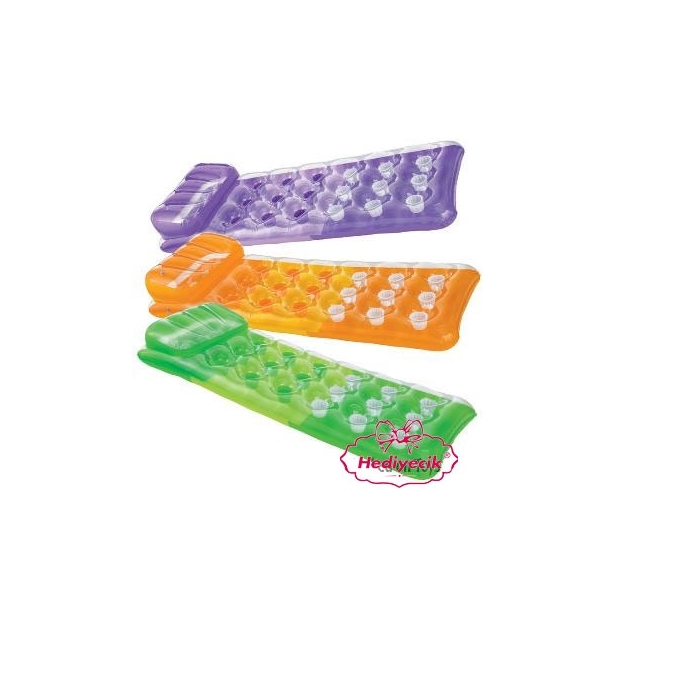 Deniz Yataklari Intex Intex 58890 Seffaf Renkli Bardakli Sisme Deniz Yatagi 188 X 71 Cm