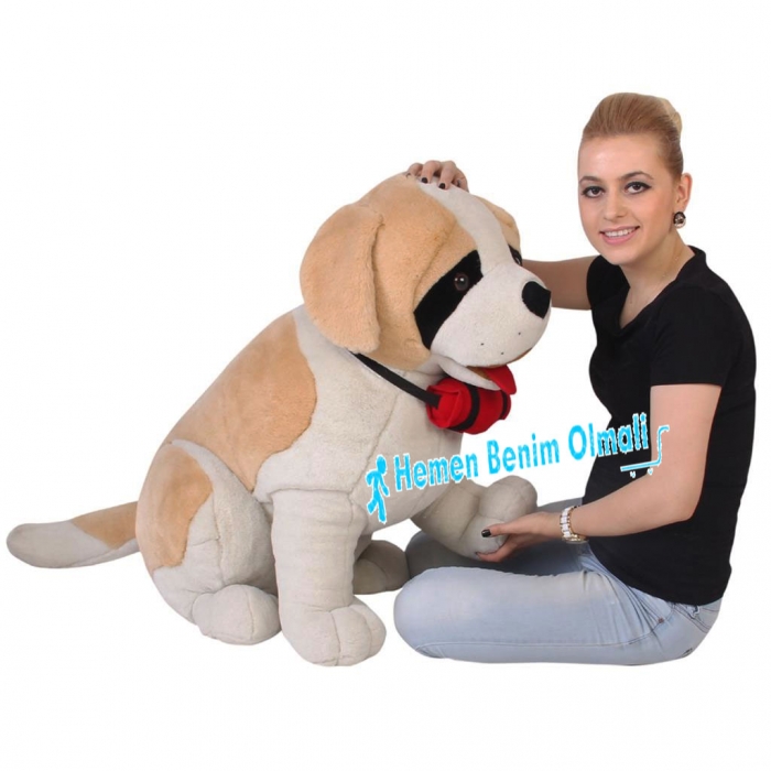 Peluş Köpek Bambi Peluş Oturan Saint Bernard Köpek 50 cm Dünyanın