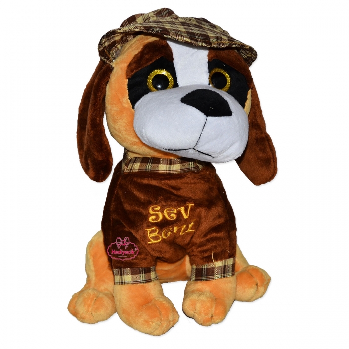 Peluş Köpek Sunman Oyuncak Köpek Peluş Oyuncak Şapkalı sevimli