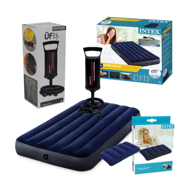 Outdoor Şişme Yastık Yataklar pompa Intex FiberTech Outdoor Şişme Yastık Yataklar pompa Intex FiberTech