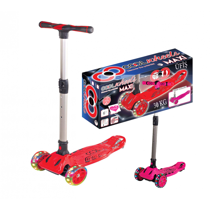Çocuk Scooter 3 Tekerli Cool Wheels Maxi Twist Led Işıklı Scooter Kask set Fiyatları ve En Ucuzu