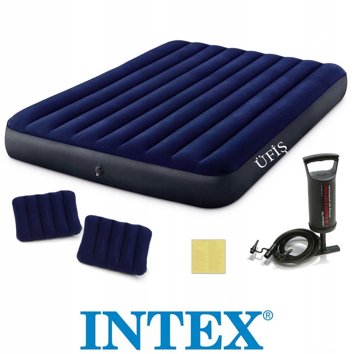 Intex Cift Kisilik Sisme Tek Katli Pompali Ve Yastikli Sisme Yatak 203 X 152 Cm