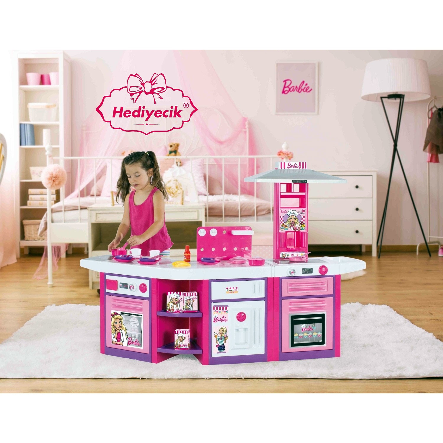 oyuncak barbie mutfak seti 3 lu buyuk boy mutfak lisansli hediyecik com da