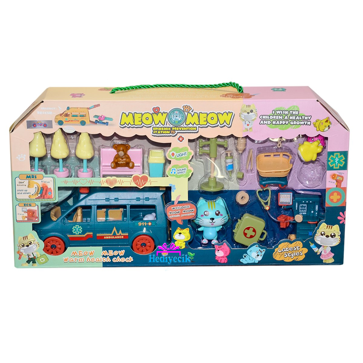 meow出品 Meow Meow Ambulans Oyun Seti HY-089D2 Aya toys en iyi özellikleri