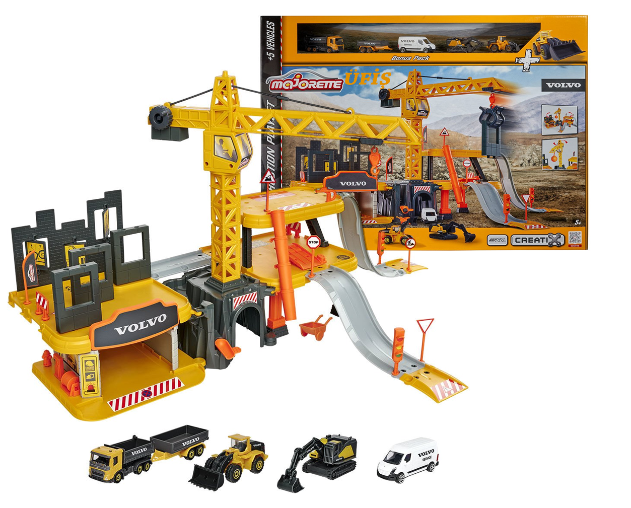 Creatix İnşaat Seti + 5 Volvo Araç 212050032 Fiyatları En Uygun