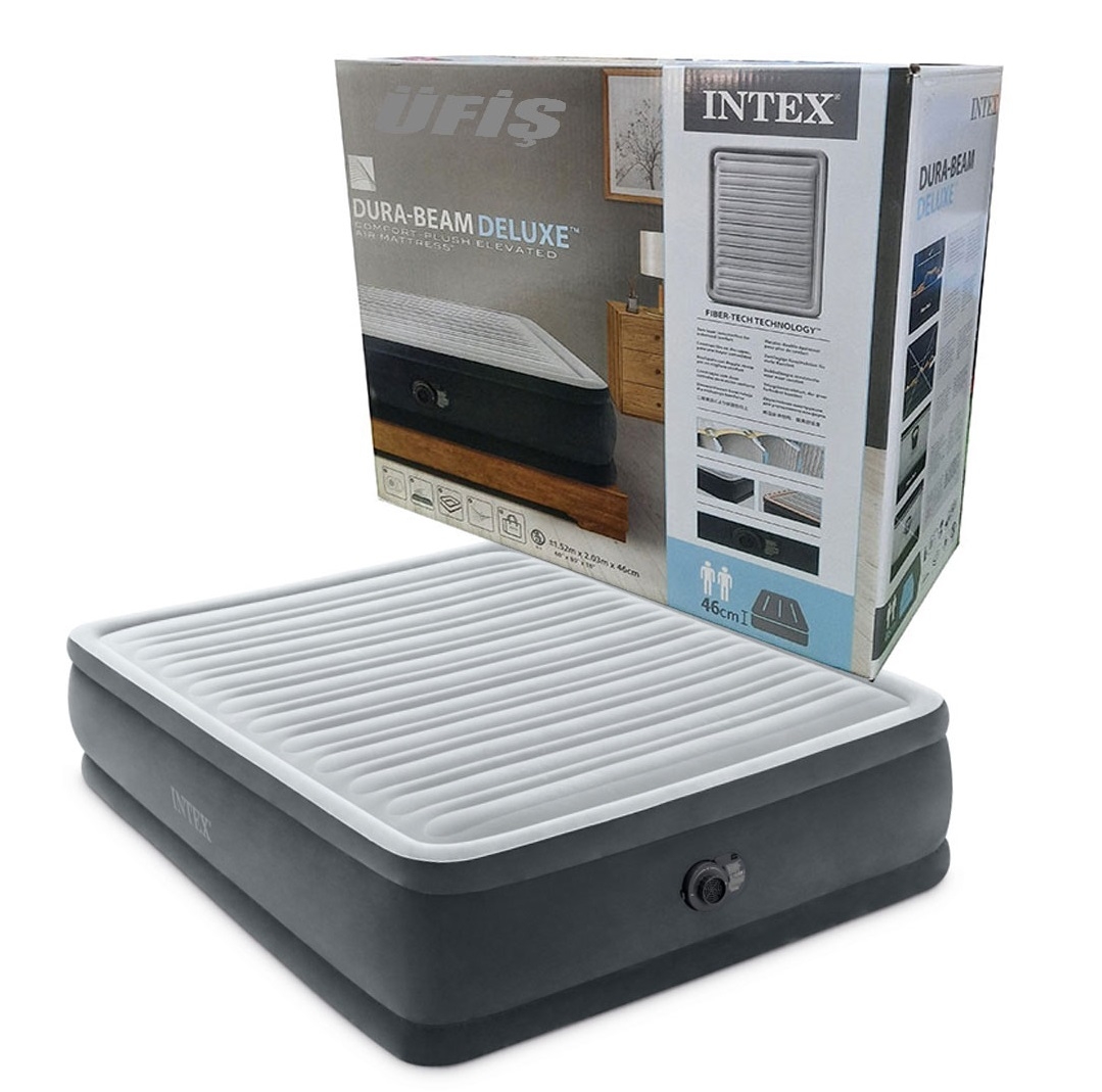 Intex Elektrikli Comfort Plus Yüksek Yatak (152x203x46 cm IKY64414