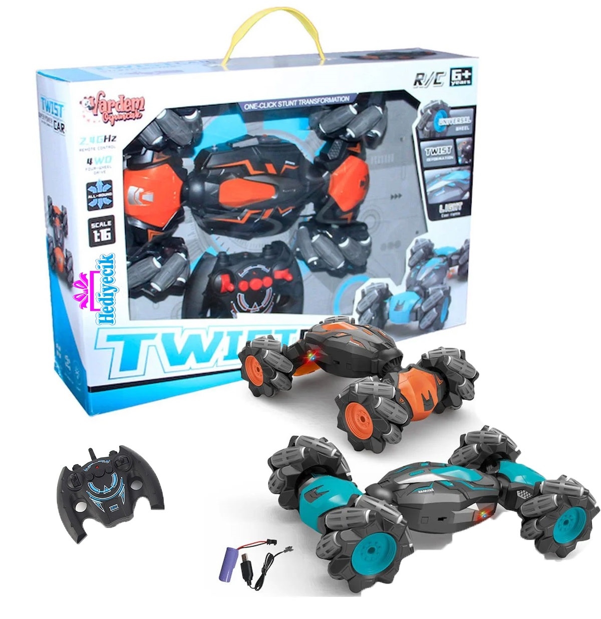 Twist Car Uzaktan Kumandalı Full Fonksiyon 2.4G Işıklı Akrobat