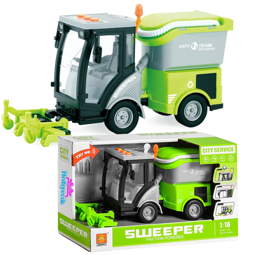 Vardem 1:16 Sürtmeli Sesli Işıklı Temizlik Aracı City Service