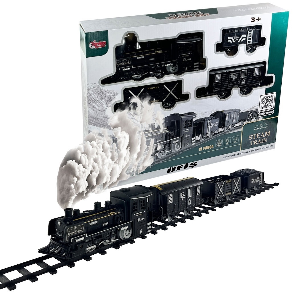 Vardem Işıklı ve Sesli Buhar Çıkartan 15 Parça Tren Set FF-1603C
