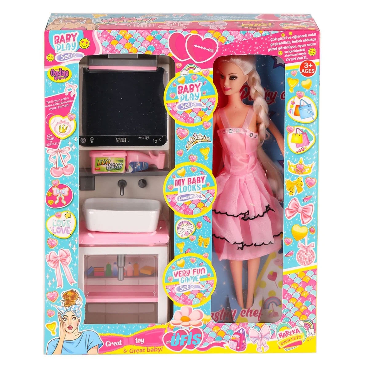 Bebek ve Aynalı Lavabo Oyun Seti Oydaş Oyuncak OYD-02390 Kargo