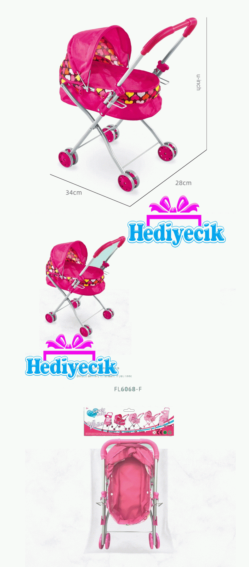 Bebek Arabası Pusetli Metal Katlanabilir FL6068-F en iyi fiyatla